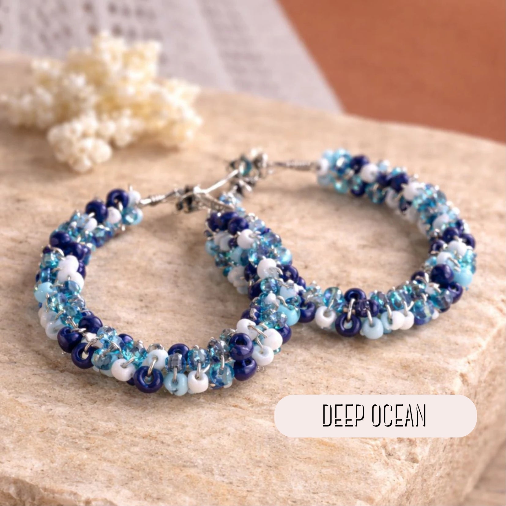 Handmade Beaded Hoop Earrings – Ocean Inspired Jewellery Australia