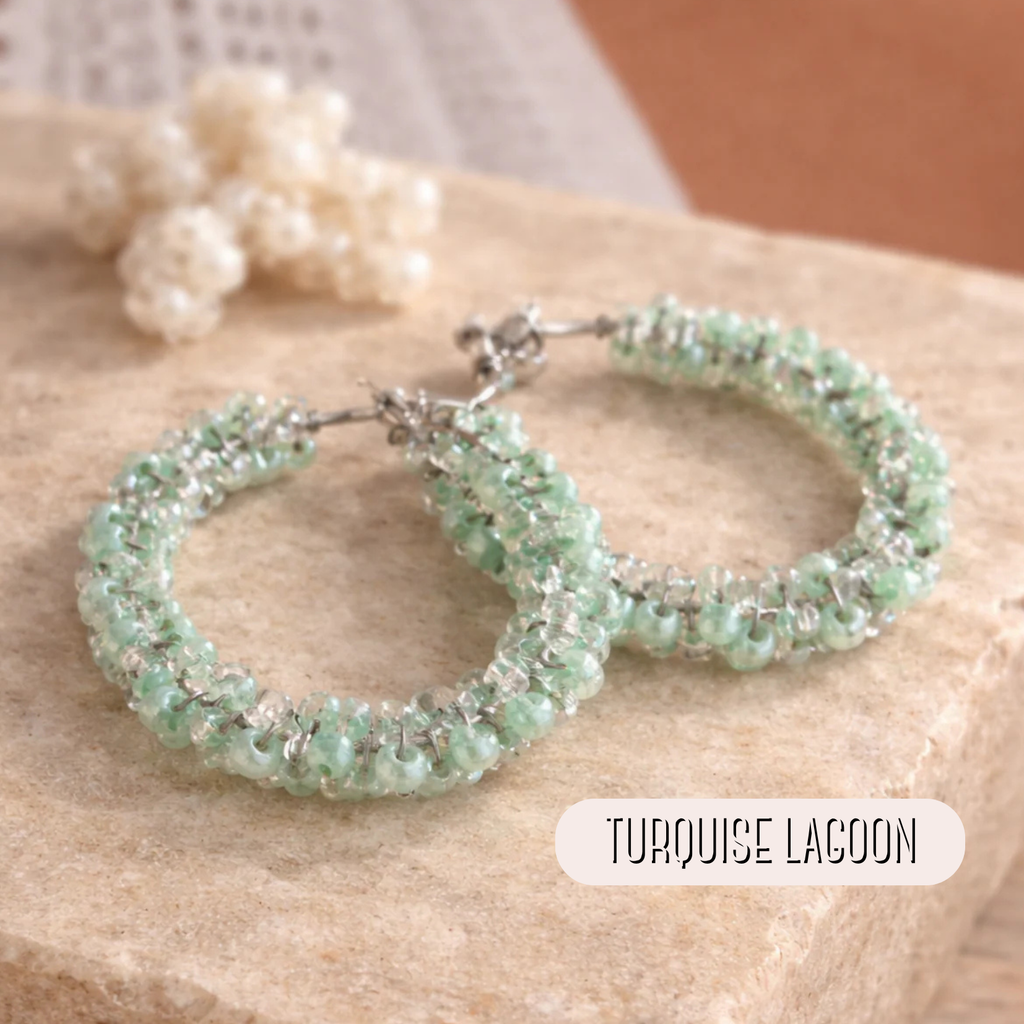 Handmade Beaded Hoop Earrings – Ocean Inspired Jewellery Australia
