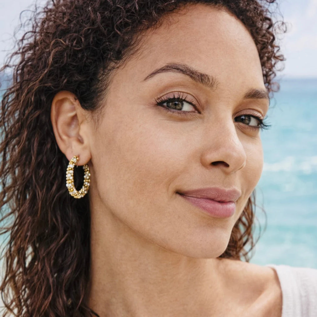 Handmade Beaded Hoop Earrings – Ocean Inspired Jewellery Australia