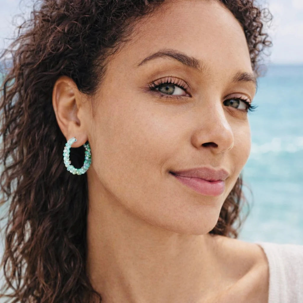 Handmade Beaded Hoop Earrings – Ocean Inspired Jewellery Australia