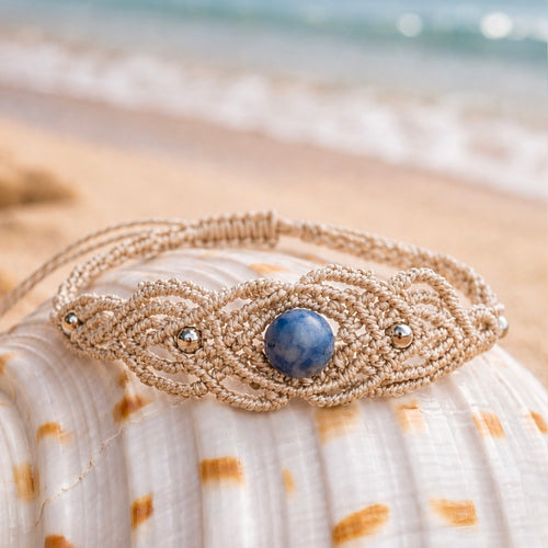 Blue Macrame Angelite Bracelet