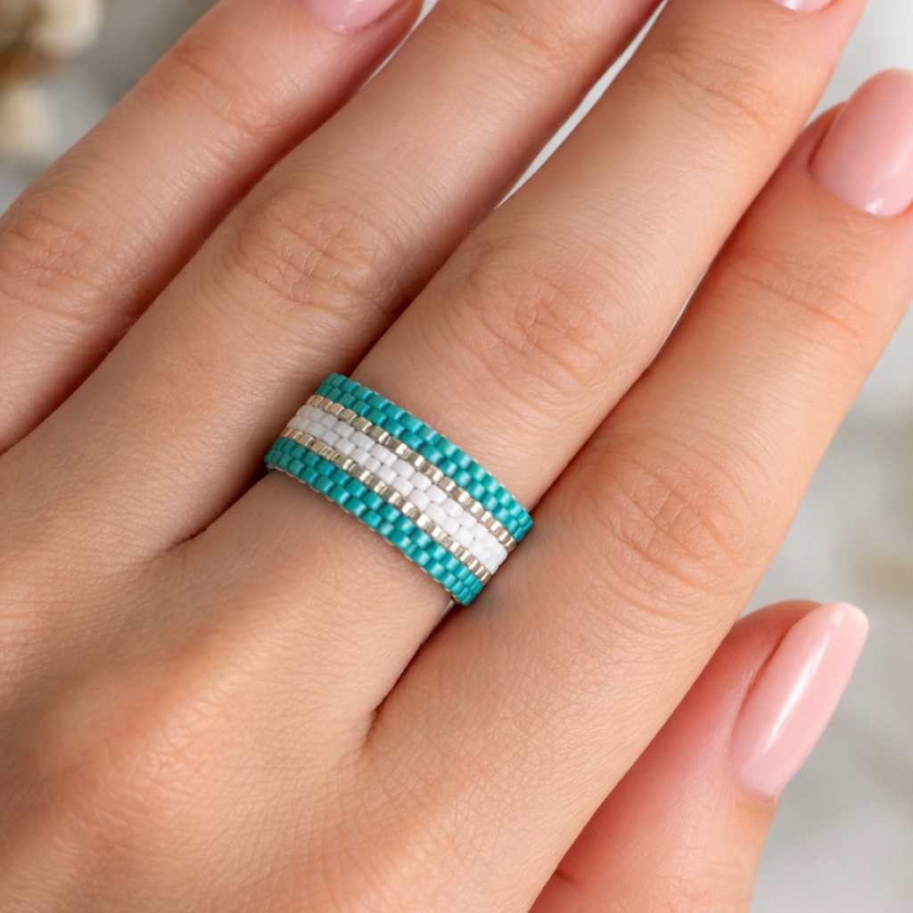 Peyton Ocean Turquoise Line Ring