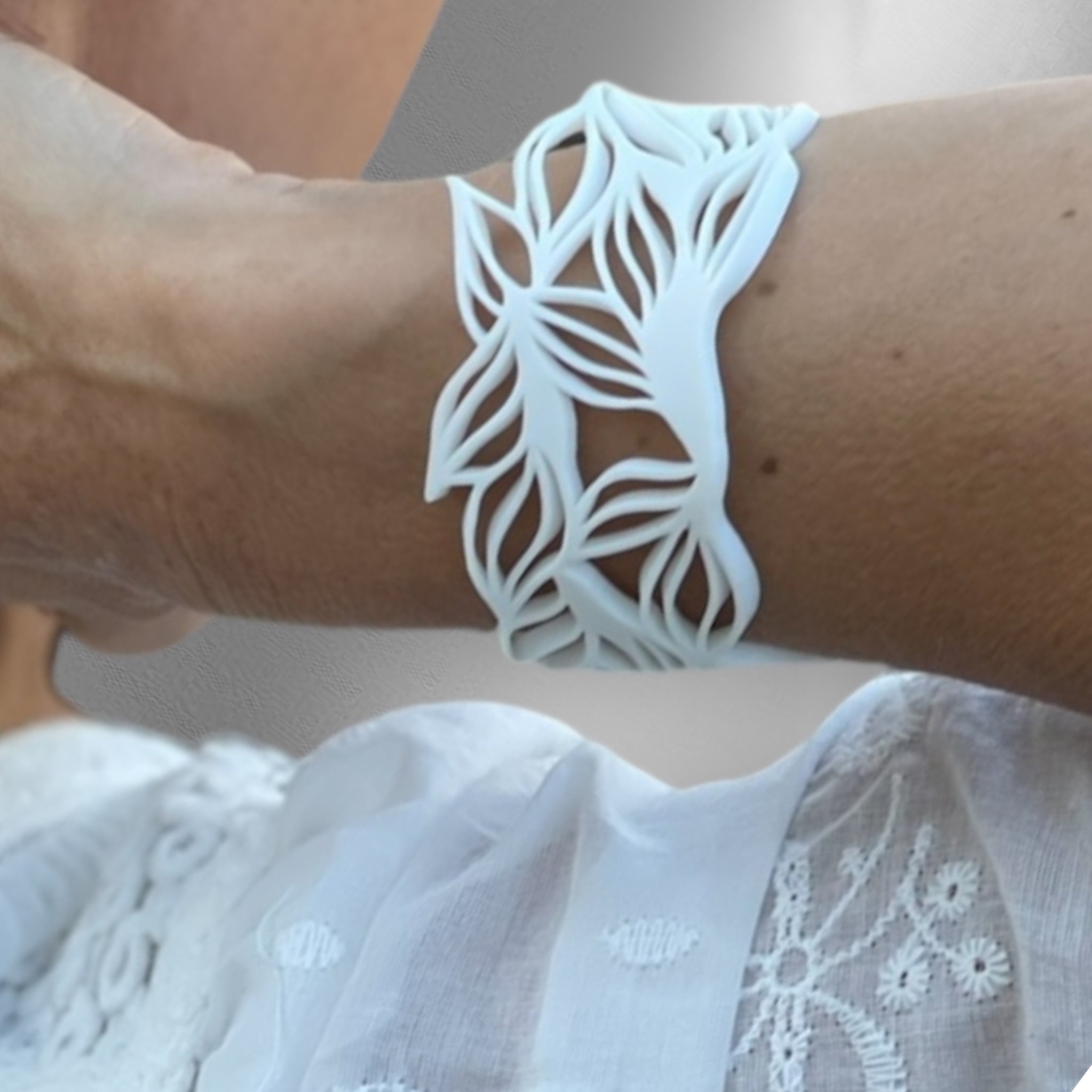 White Leaf Bracelet