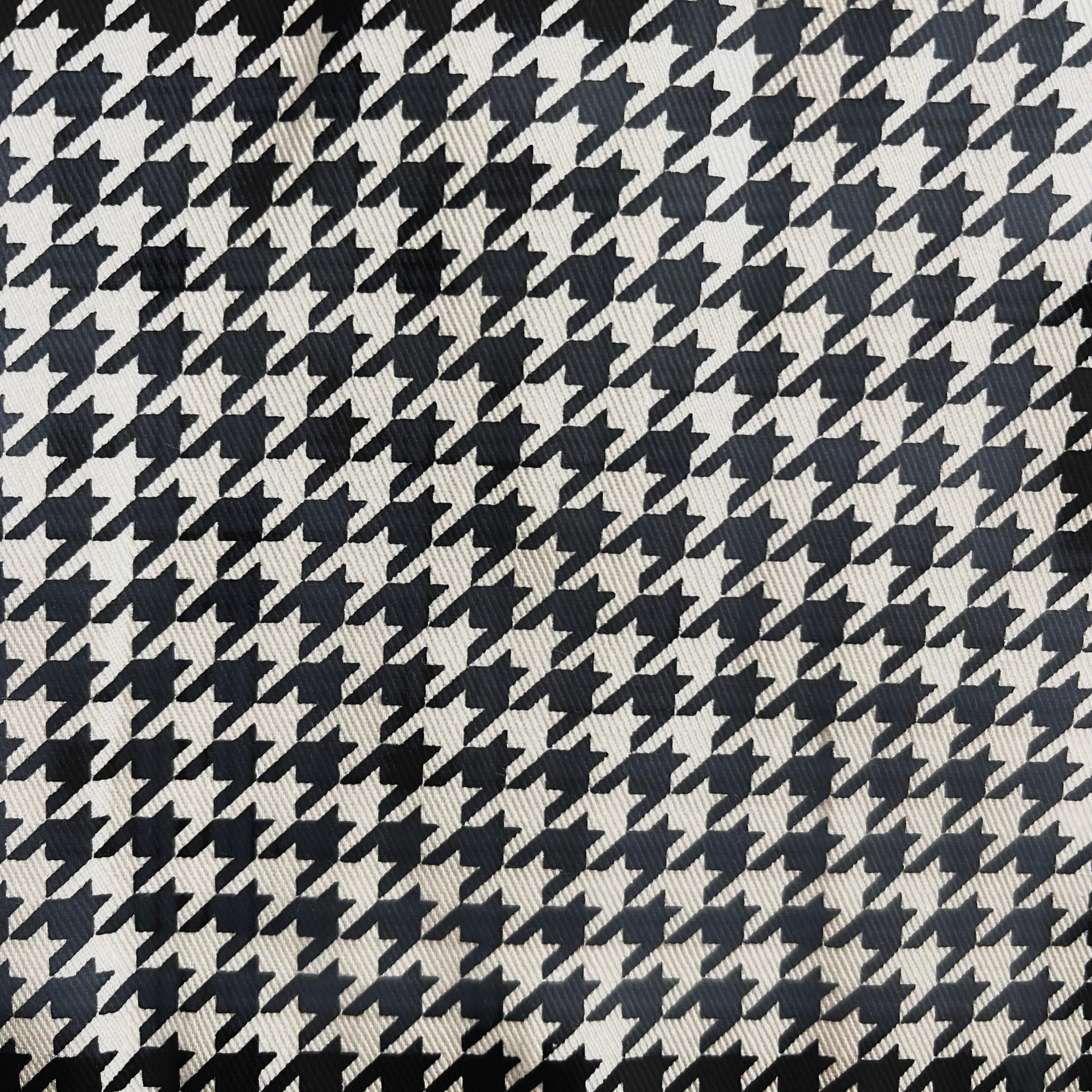 Elegant Black & White Houndstooth Scrunchie